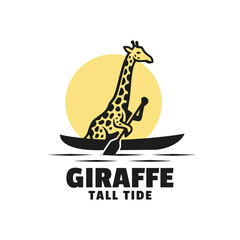 Giraffe standing on boat paddle. © your