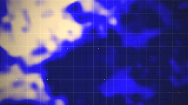 Abstract blue and cream blurred background with cloud shapes and subtle grid overlay.