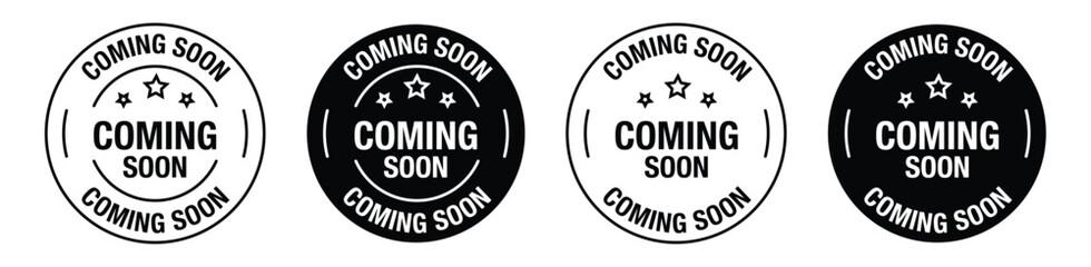 Fototapeta premium Coming soon vector symbol in black color