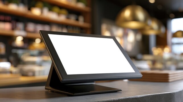 Point of sale touchscreen display in cafe