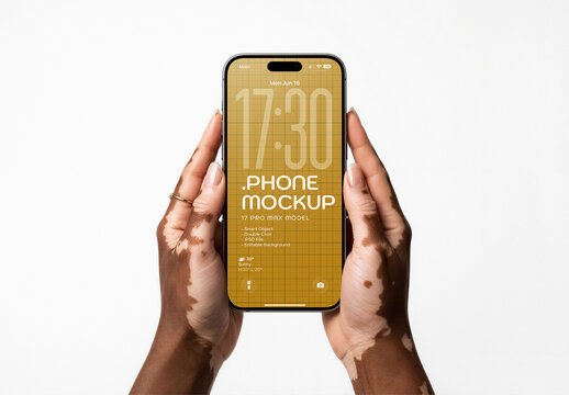 Diversity Smartphone Mockup In Hands On Editable Background