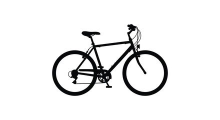 Fototapeta premium Bicycle Silhouette Against A White Background Minimalist Design