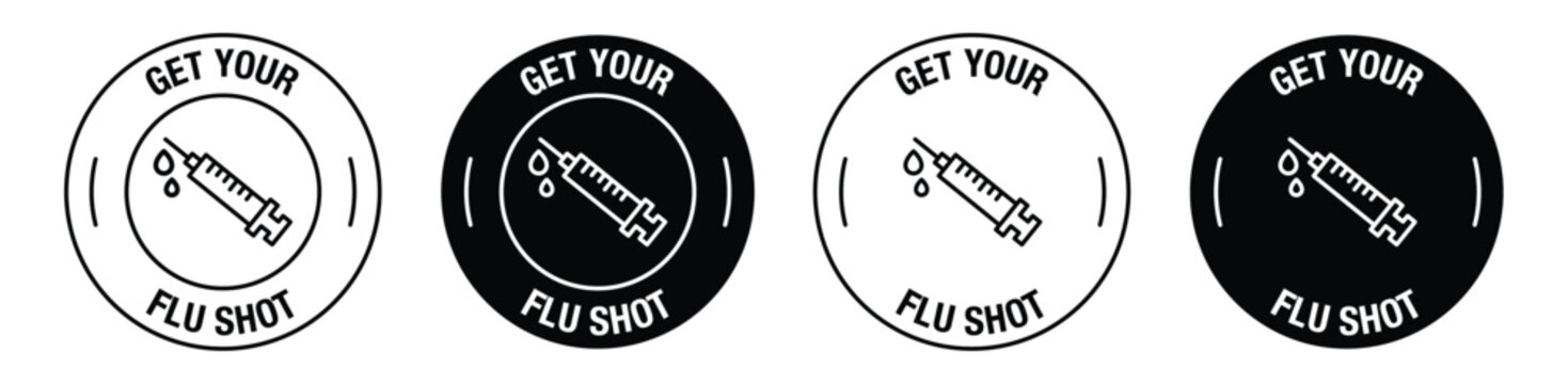 Get your flu shot vector symbol set