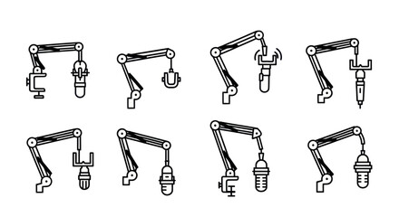Microphone Boom Arm Icon Set © gacor20