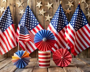 Obraz premium Labor Day celebration with USA flag and paper decoration