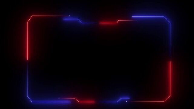 Hud frames blue and red user interface elements design modern technology futuristic control panel screen digital hologram. abstract tech sci fi hologram frame. Motion graphics of neon hud concept.4k
