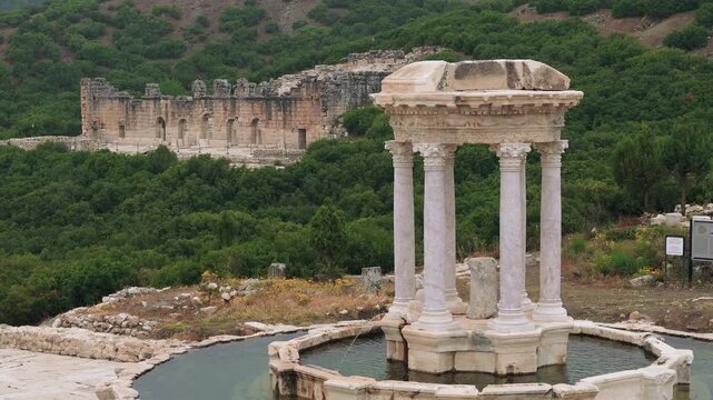 Various drone images of the ancient city of Kibyra, located within the borders of Burdur province in T&uuml;rkiye.
