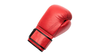 Red leather boxing glove sports equipment for training isolated on transparent background cut out © AAAstock2025