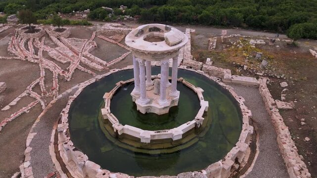 Various drone images of the ancient city of Kibyra, located within the borders of Burdur province in T&uuml;rkiye.