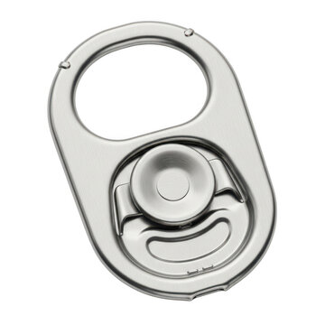Metal soda can pull tab opener isolated on transparent background