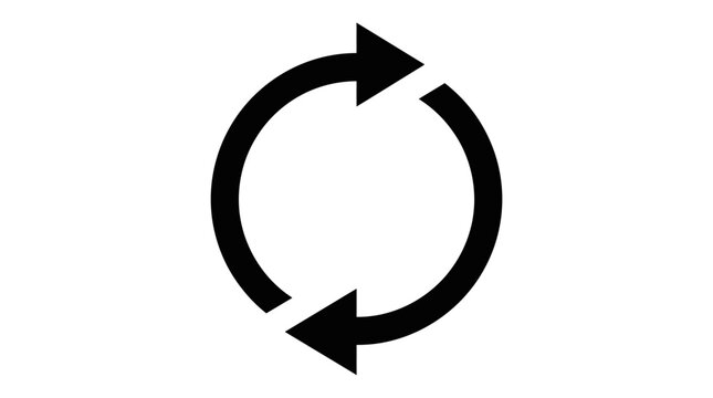 Circular arrow icon on a white background clockwise and counterclockwise rotation