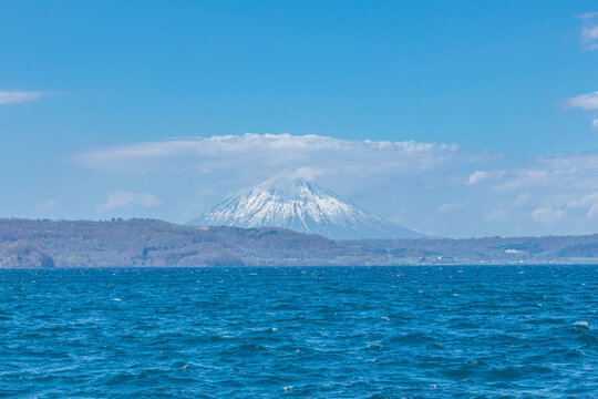 Lake Toya with Mount Yotei in Hokkaido, Japan.