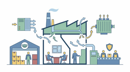 Obraz premium Factory Ventilation System for Heatwave Management