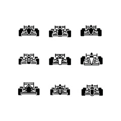 Obraz premium Formula 1 Race Car Icons: Front View Collection