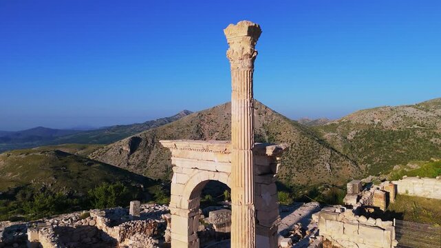 Various drone images of the ancient city of Sagalassos, located within the borders of Burdur province in T&uuml;rkiye.