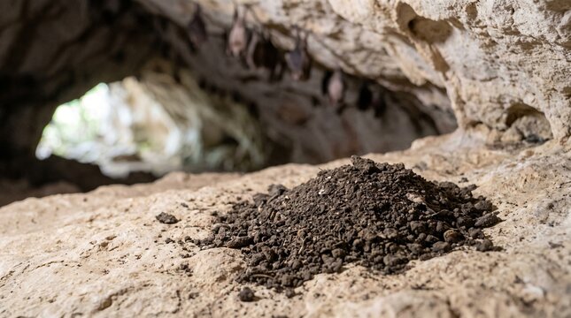 Pile of Bat Guano on a Cave Floor Showing Histoplasmosis Infection Risk