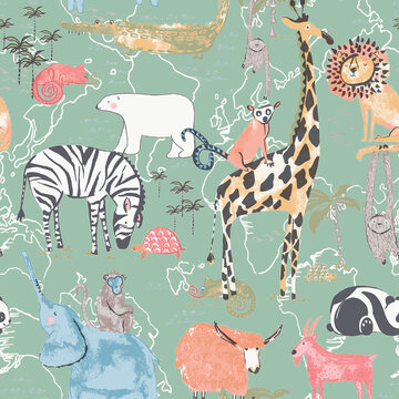 animals seamless pattern