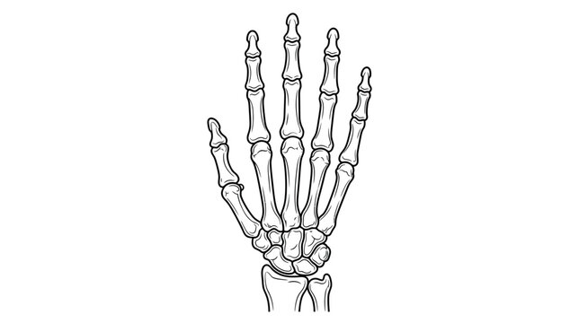 Human Hand Skeleton Anatomy - Medical Illustration