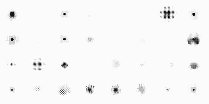 Dot Matrix Design Element Collection On White Background