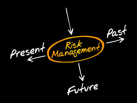 Risk management diagram visualizing the temporal dimensions of analysis including past, present, and future factors, essential for strategic business planning, financial security, and organizational s