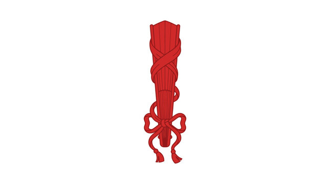 Red Fascicle Symbol, Ancient Roman Symbol of Authority and Power, Isolated on White Background