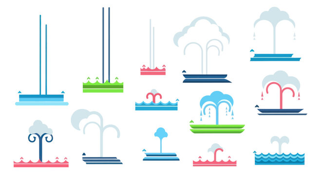 Water Fountain Icon Set