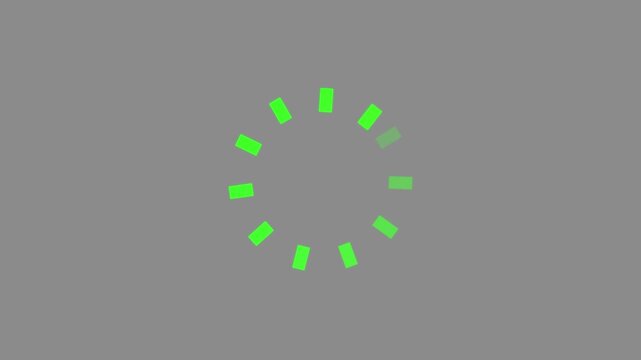 Circular loading spinner icon indicating data processing on a white background. green loading circle progress indicator on black. High quality 4k footage.