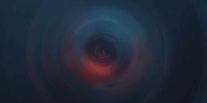 Abstract background featuring dark blue vortex tunnel with glowing red light at center.