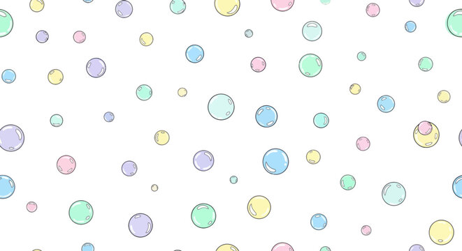 Pastel Soap Bubbles Seamless Pattern