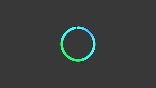 Gradient circular loading animation on black Background. Pending circle icon animation on black background. loading circle bar and numerical countdown