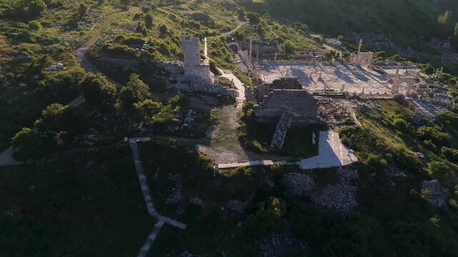 Various drone images of the ancient city of Sagalassos, located within the borders of Burdur province in T&uuml;rkiye.