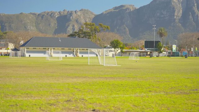 A soccer field in Cape Town&rsquo;s suburbs