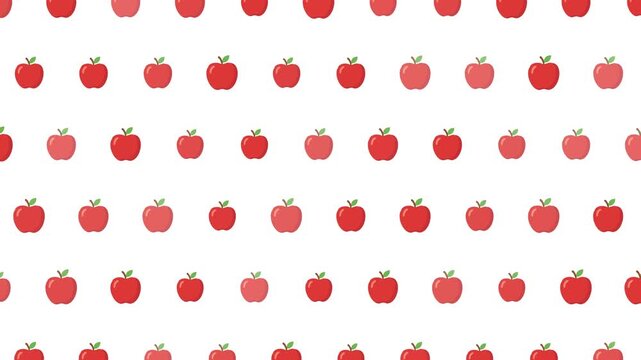 Seamless red apple pattern on white background vector illustration