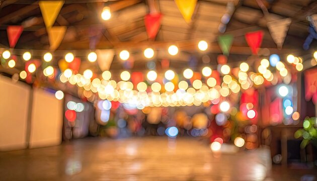 Festive Bunting and String Lights Create a Warm Ambiance.
