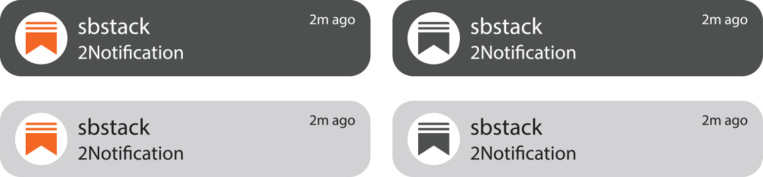 substack App Logo with Notification UI Design, minimal and modern mobile pop-up message for iPhone