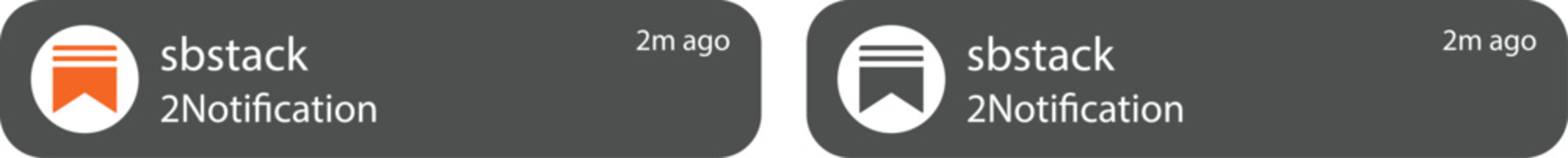 substack App Logo with Notification UI Design, minimal and modern mobile pop-up message for iPhone