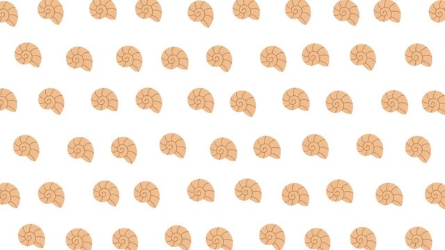 Gentle and appealing nautilus shell pattern, a seamless organic design with repeated marine spirals