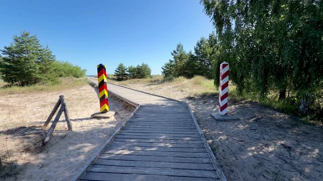 Polish-German border, border posts. Swinoujscie, Poland