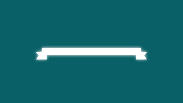 Animated ribbon for text. Frame with copy space. Looped video. Vector illustration isolated on green background.