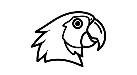 Obraz premium Parrot Head Outline Vector Illustration