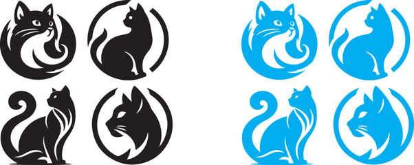 Spooky black cats for halloween day silhouettes of frightful felines © Sajminnahar