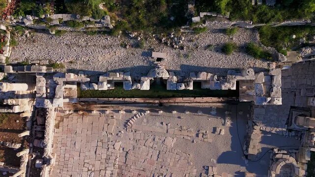 Various drone images of the ancient city of Sagalassos, located within the borders of Burdur province in T&uuml;rkiye.