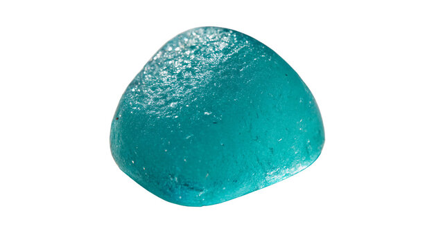 Smooth blue turquoise gemstone or polished mineral rock isolated on transparent