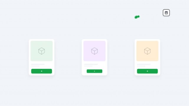 Motion of three colorful battery icons charging in sequence for digital device power indicator.