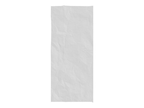 Cut out crumpled white receipt paper texture