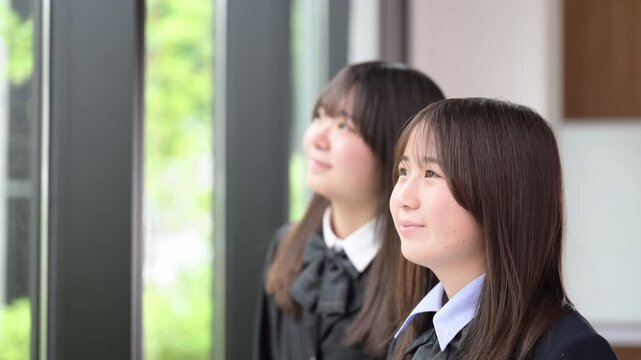 A video featuring close-ups of several Japanese high school girls gazing out the window, capturing images of their youth and school life&mdash;including their futures, career paths, and hopes