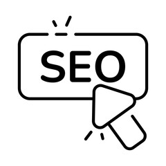 Fototapeta premium Conceptual linear design icon of search engine optimization 