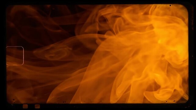 Dynamic Fire Flame Movement in Dark Background.