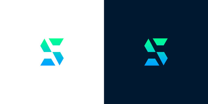 Minimalist Letter S Logo Design Featuring Geometric Gradient Shapes for Modern Corporate Branding and Tech Startup Identity