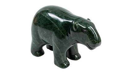Green jade elephant figurine sculpture isolated on transparent background for decoration © belova-png
